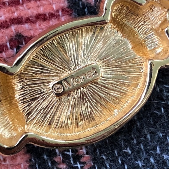 VTG 1980s Chunky Curb Chain Necklace Signed Monet Adjust to 17 inch - Picture 8 of 9